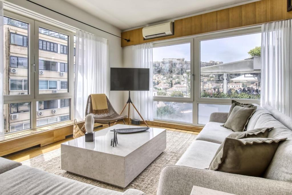 Sunny Luxury Loft,Stunning Acropolis View, Jacuzzi Appartement Athene Buitenkant foto